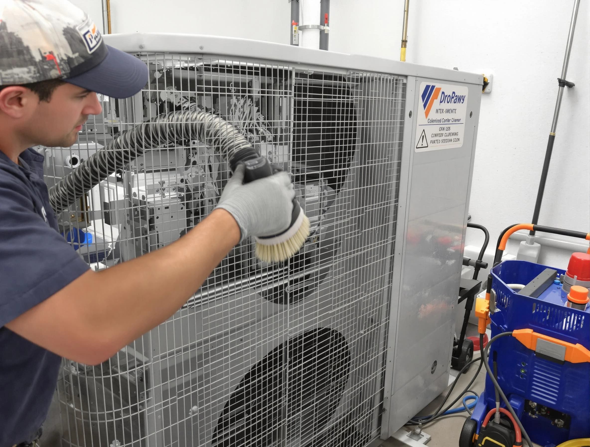 Vineyard Air Duct Cleaning specialist performing precision AC coil cleaning for improved system performance in Vineyard